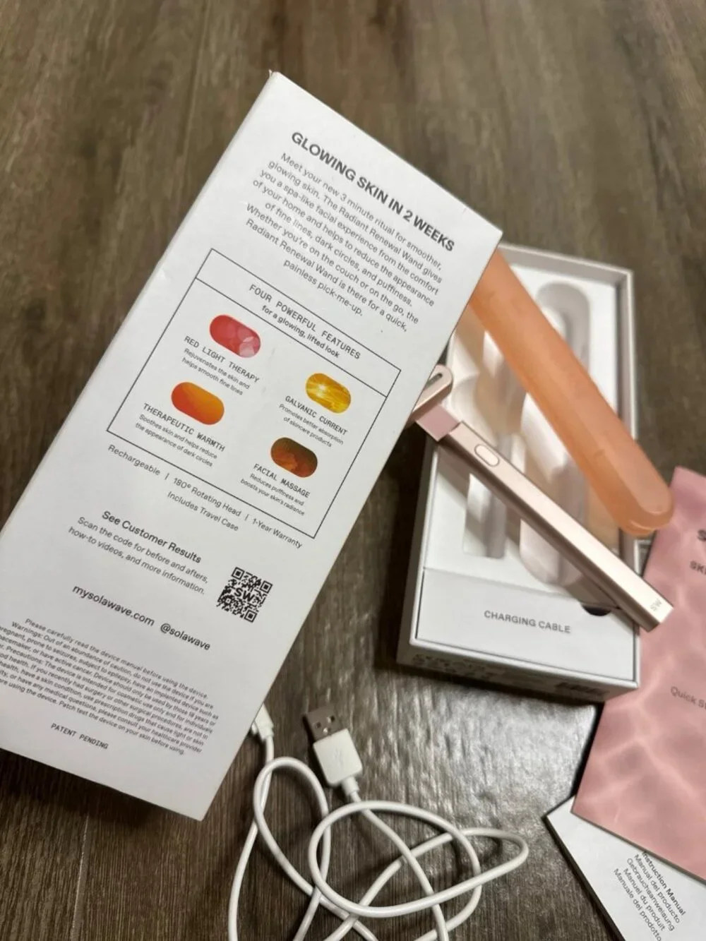 Solawave 4-in-1 Radiant Renewal Skincare Wand with Red Light Device